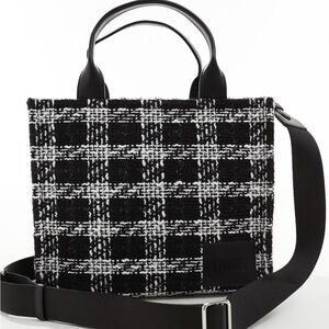 DKNY Black and White Plaid Shoulder Bag